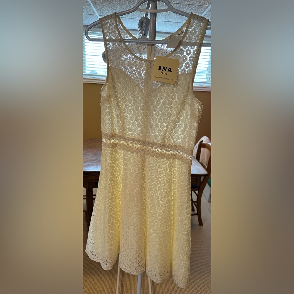 INA Cream Lace Dress